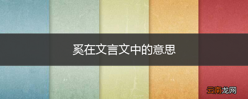 奚在文言文中的意思