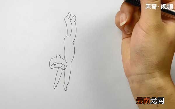 猴子捞月简笔画