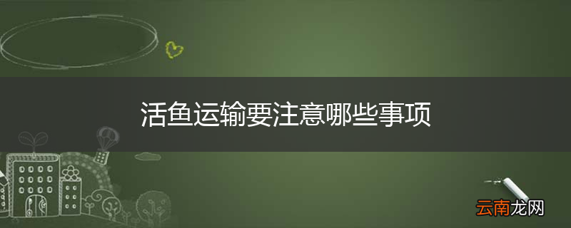活鱼运输要注意哪些事项