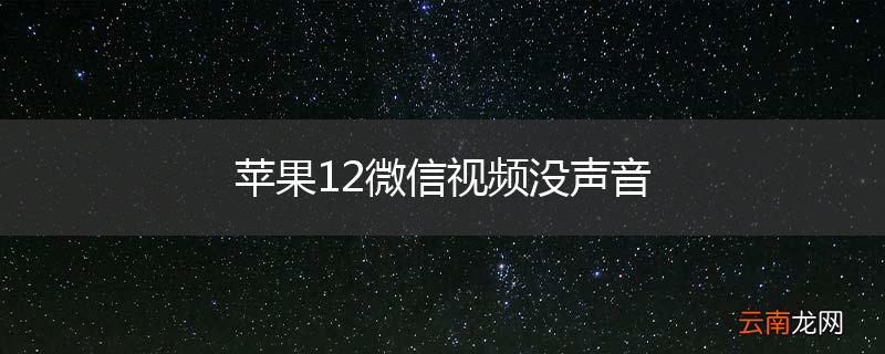苹果12微信视频没声音