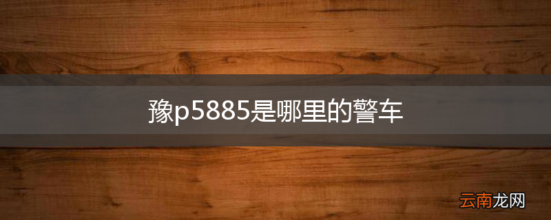 豫p5885是哪里的警车