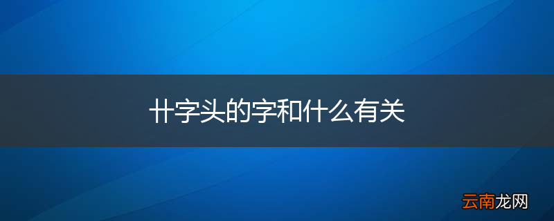 卄字头的字和什么有关