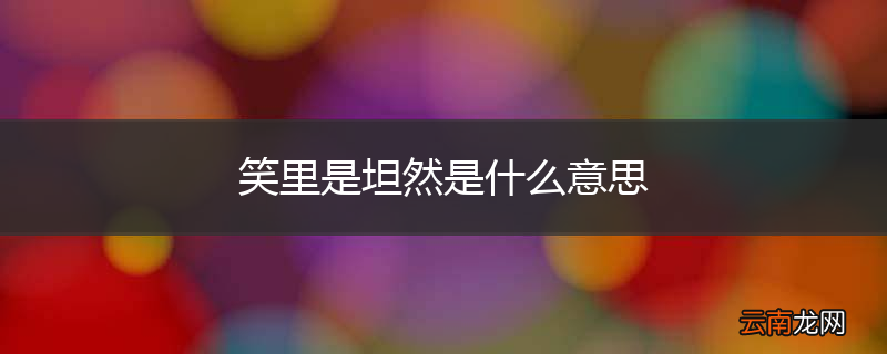 笑里是坦然是什么意思