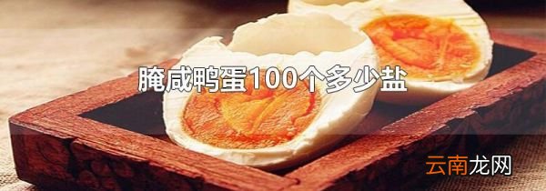 腌咸鸭蛋100个多少盐