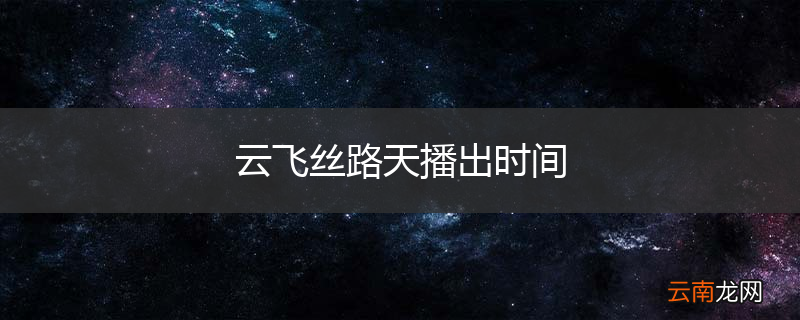 云飞丝路天播出时间