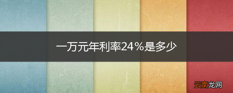 一万元年利率24％是多少