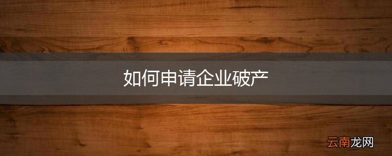如何申请企业破产