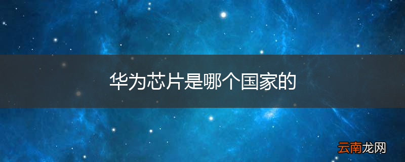 华为芯片是哪个国家的