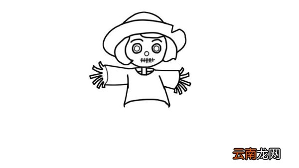 稻草人的简笔画画法稻草人的简笔画步骤