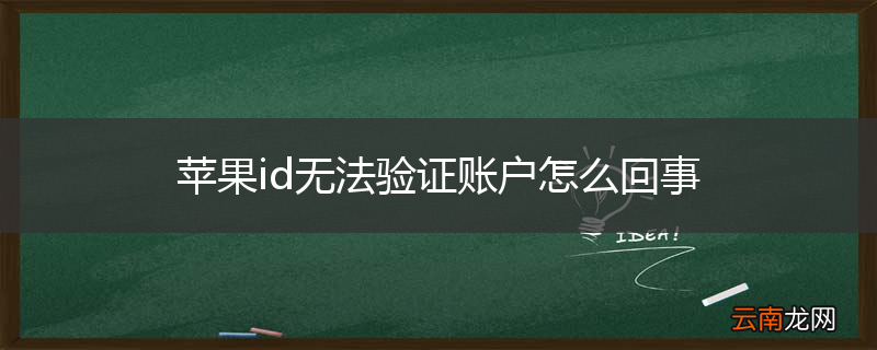 苹果id无法验证账户怎么回事