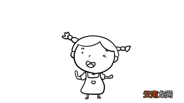 玩气球的小女孩简笔画