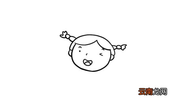 玩气球的小女孩简笔画