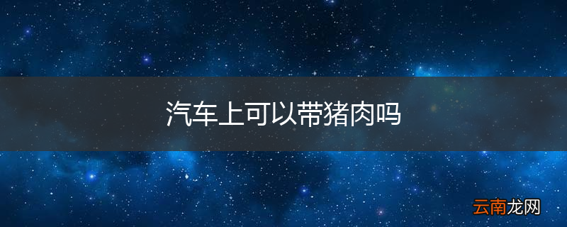 汽车上可以带猪肉吗