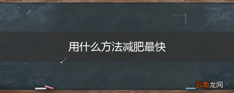 用什么方法减肥最快