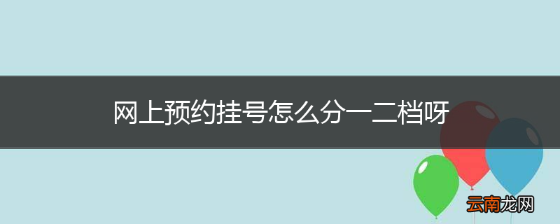 网上预约挂号怎么分一二档呀
