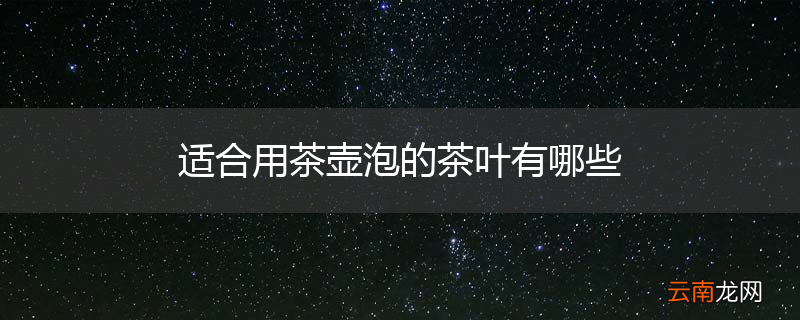 适合用茶壶泡的茶叶有哪些