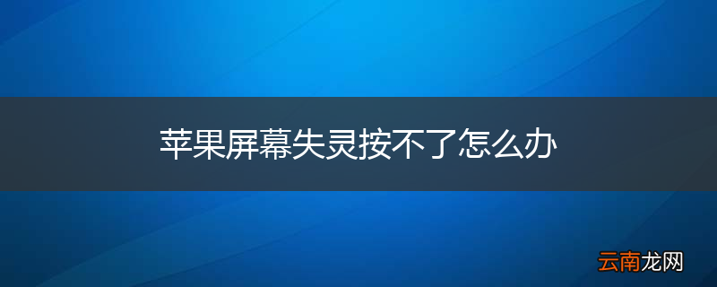苹果屏幕失灵按不了怎么办