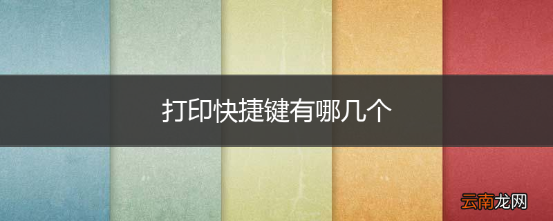 打印快捷键有哪几个