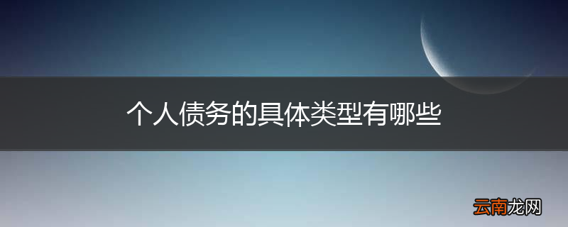 个人债务的具体类型有哪些
