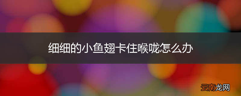细细的小鱼翅卡住喉咙怎么办