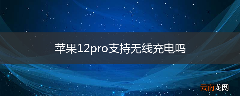 苹果12pro支持无线充电吗