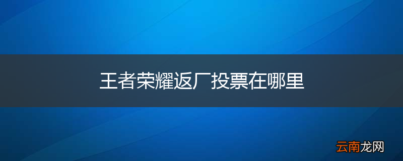王者荣耀返厂投票在哪里