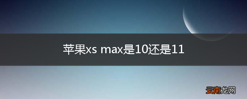 苹果xs max是10还是11