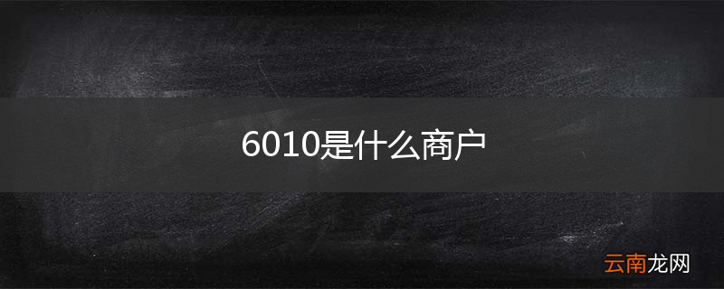 6010是什么商户
