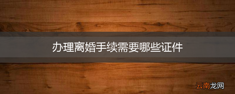 办理离婚手续需要哪些证件
