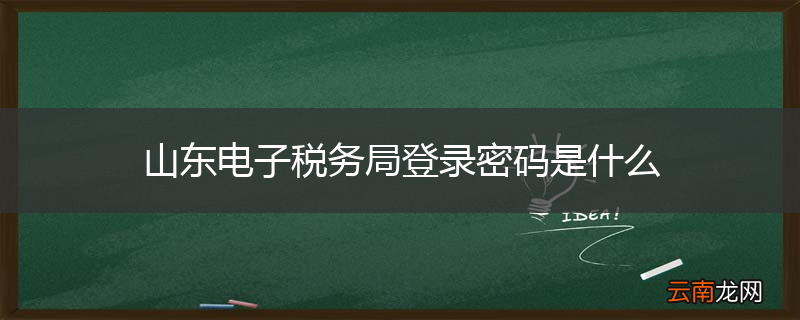 山东电子税务局登录密码是什么