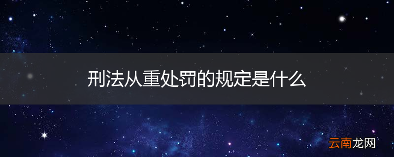刑法从重处罚的规定是什么