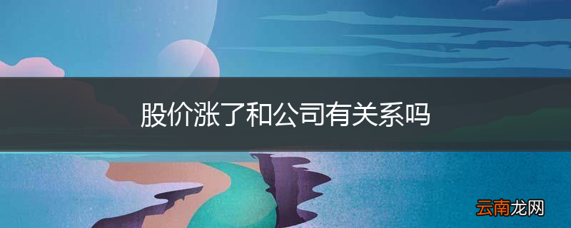 股价涨了和公司有关系吗