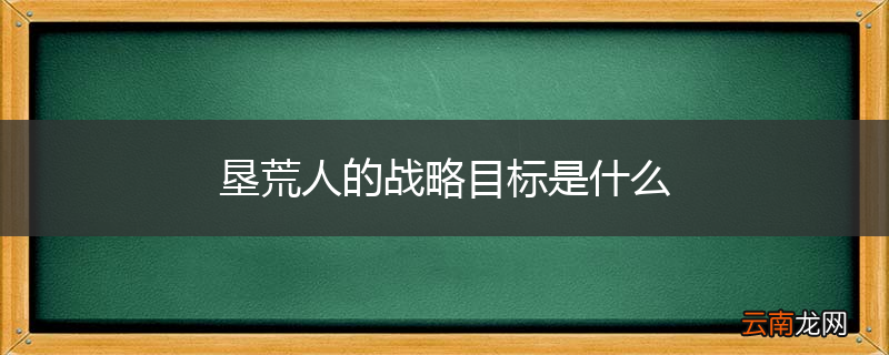 垦荒人的战略目标是什么
