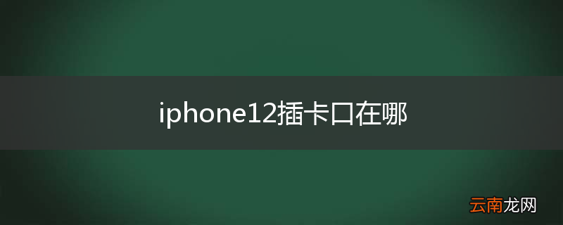 iphone12插卡口在哪
