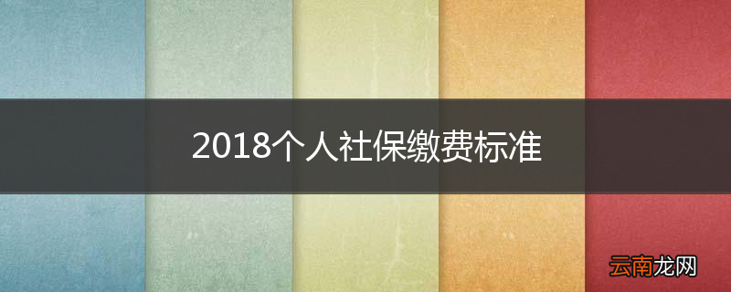 2018个人社保缴费标准