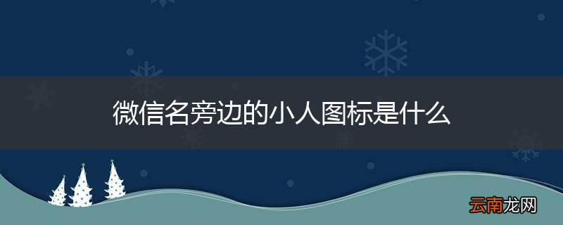 微信名旁边的小人图标是什么