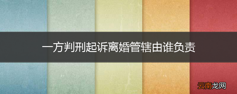 一方判刑起诉离婚管辖由谁负责