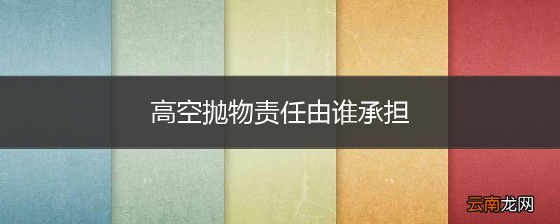 高空抛物责任由谁承担