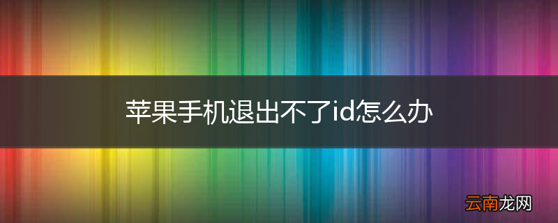 苹果手机退出不了id怎么办