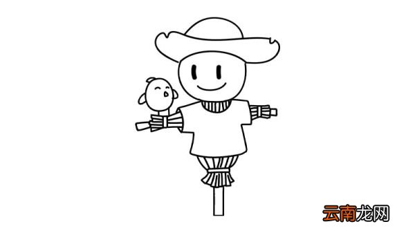 稻草人简笔画教程稻草人简笔画步骤