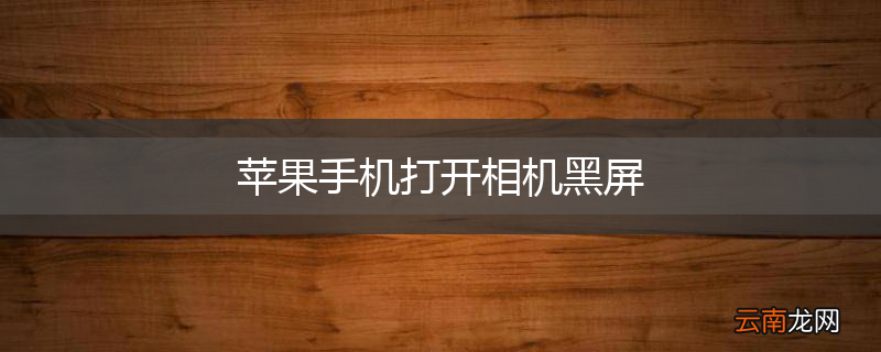 苹果手机打开相机黑屏
