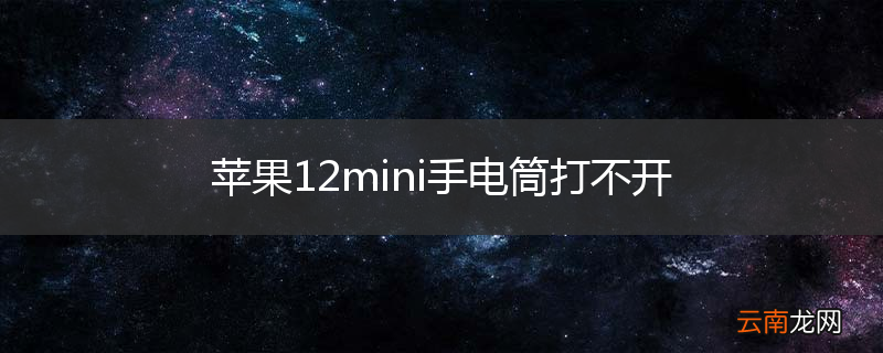 苹果12mini手电筒打不开