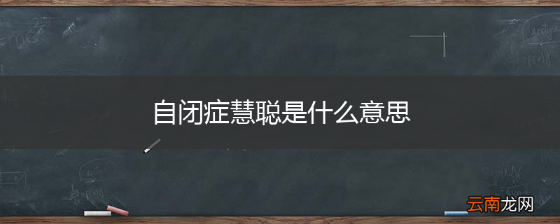 自闭症慧聪是什么意思