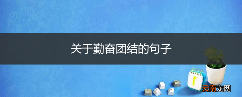 关于勤奋团结的句子
