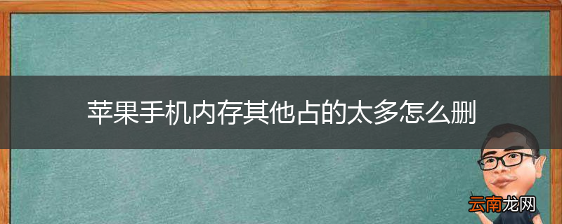苹果手机内存其他占的太多怎么删