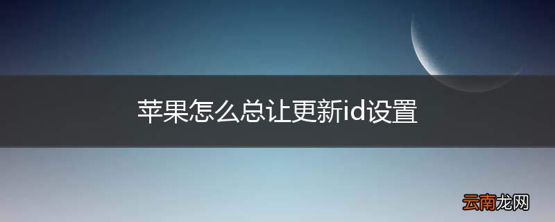苹果怎么总让更新id设置