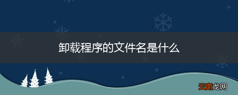 卸载程序的文件名是什么