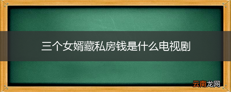 三个女婿藏私房钱是什么电视剧