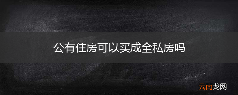 公有住房可以买成全私房吗