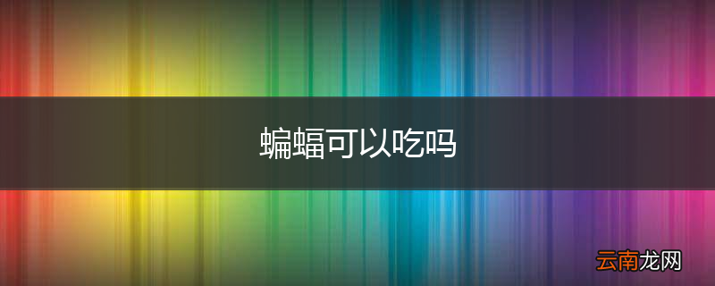 蝙蝠可以吃吗